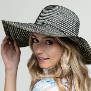 Dainty NYC | Accessories | Black White Swirl Stripe Sun Hat  display picture 3